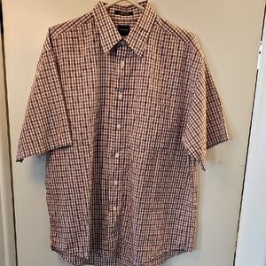 Mens Arrow Red and White Casual Button Down Shirt